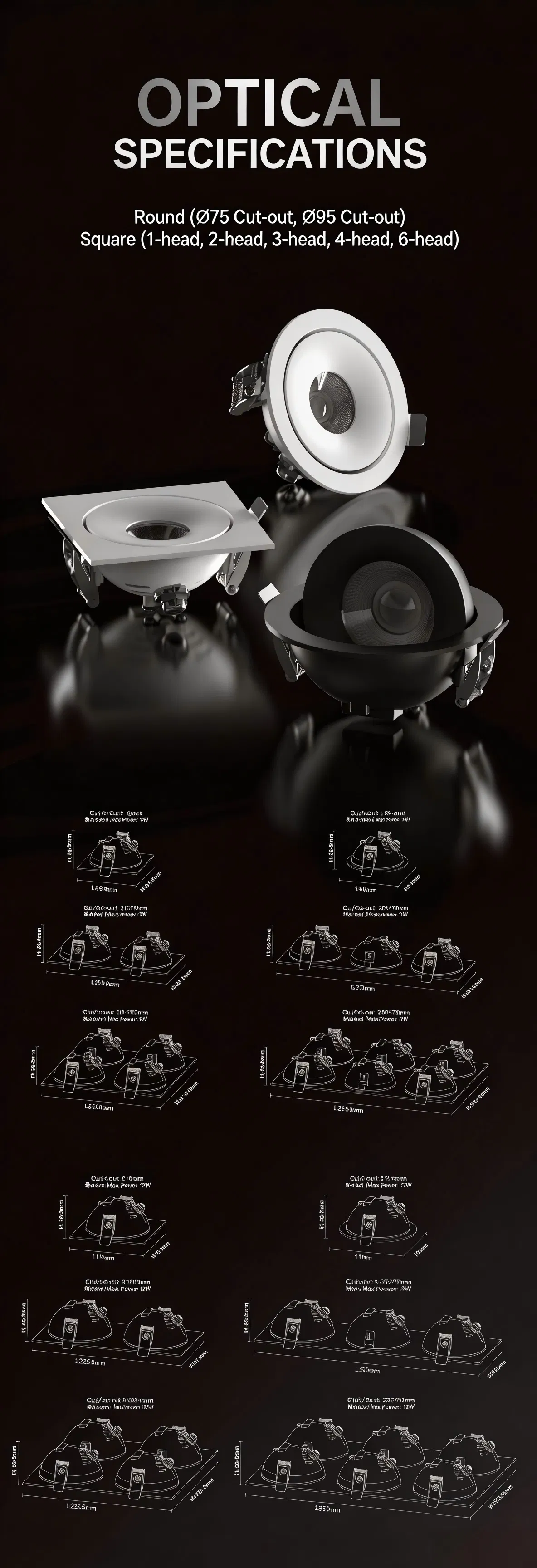 Elegant COB Spotlight Ultra-Thin Aluminum Recessed Lighting for Homes