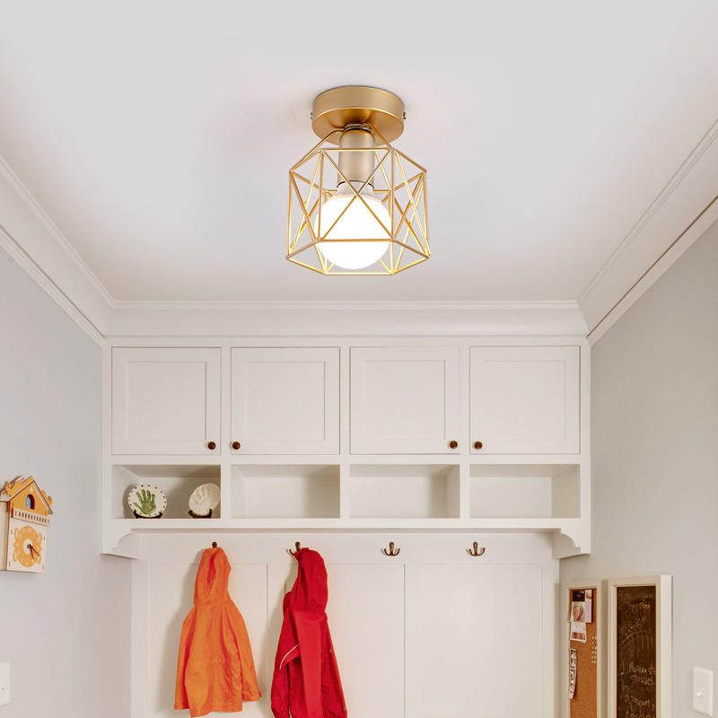 Nordic Wrought Iron Ceiling Lights Modern Minimalist Foyer Lights Balcony Lamps