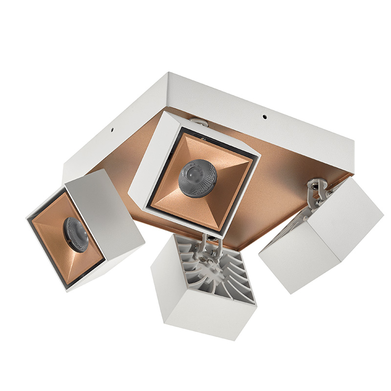 Modern Flush Mount Ceiling Light with Four Adjustable LED Downlights Indoor Living Room Installation for Office Use