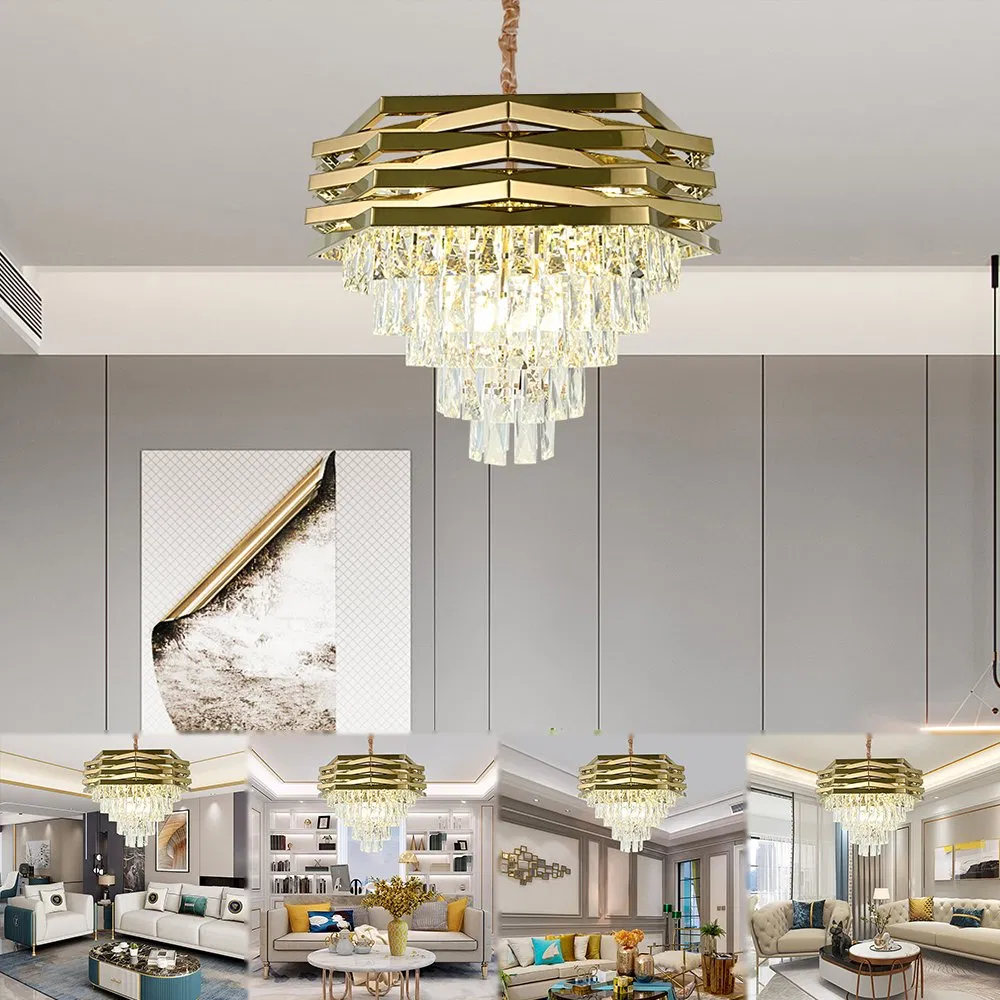 Crystal Chandelier Modern Minimalist Home Living Room Ceiling Decoration Luste Pendant Lamp