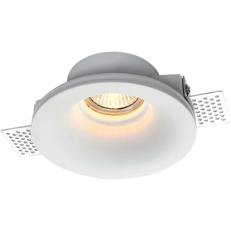 Recessed Round Borderless Led Gypsum GU10 Downlight: Anti-Glare Removable Frame, Fire Rated, Housing, Fittings