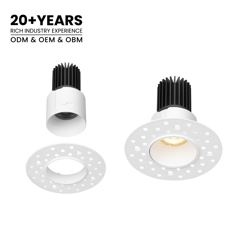 BESTCO 5W 7W 9W Round Trimless Recessed Anti-Glare LED Downlight Ceiling Canless 2 3 4 Inch Round Commercial Spotlight