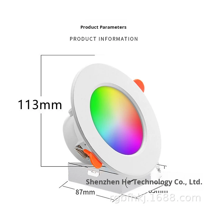 Modern LED Ceiling Lights RGB Colour Changing Downlight Panel Recessed Spotlights White Shade for Room Decoration App Control
