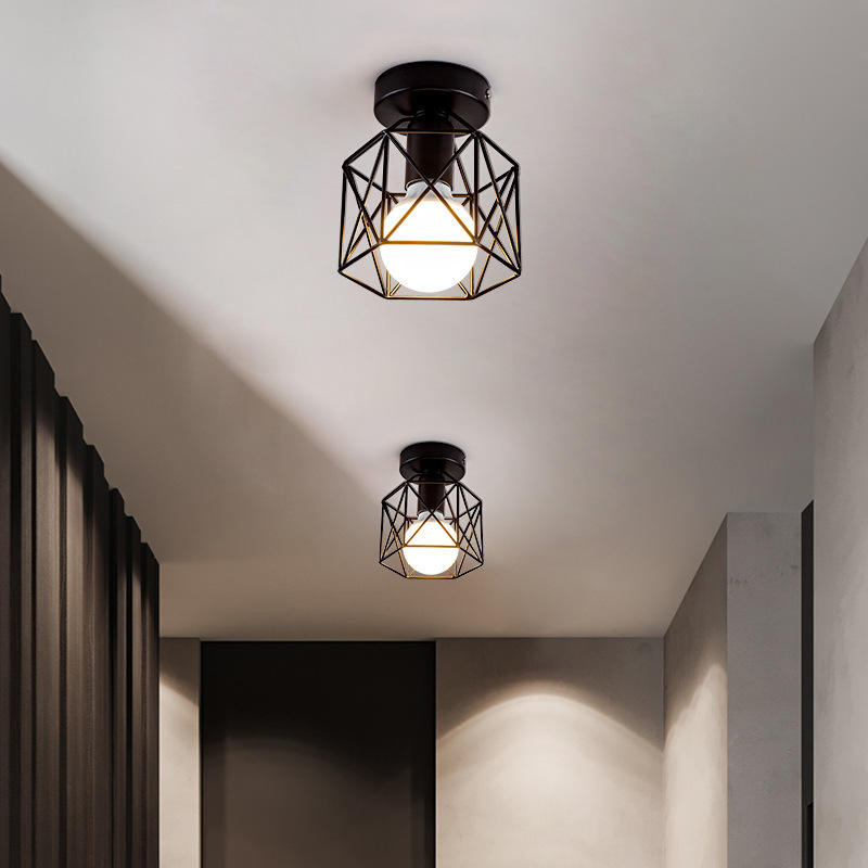 Nordic Wrought Iron Ceiling Lights Modern Minimalist Foyer Lights Balcony Lamps
