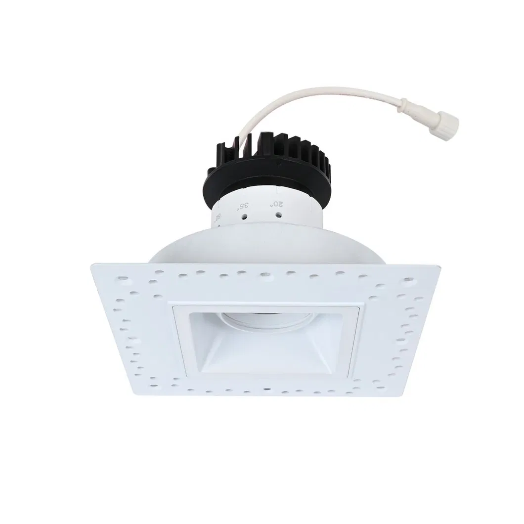 COB Lighting LED Downlights Recessed Ceiling Square Gimbal Directional Dimmable Hotel Lights IP54 Rgbcw Low Glare CE EMC Elt Certified