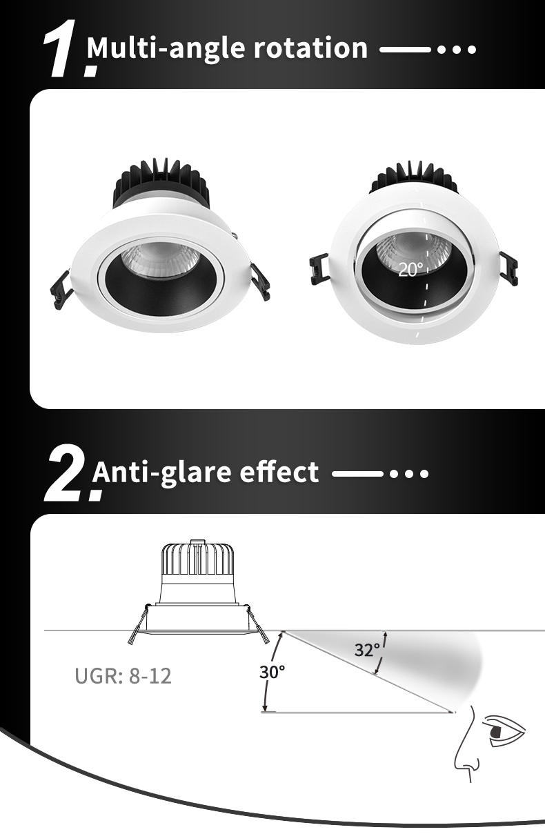 TUYA Recessed 10W-42W Dimmable RGBW TUYA ZigBee Control LED Downlight
