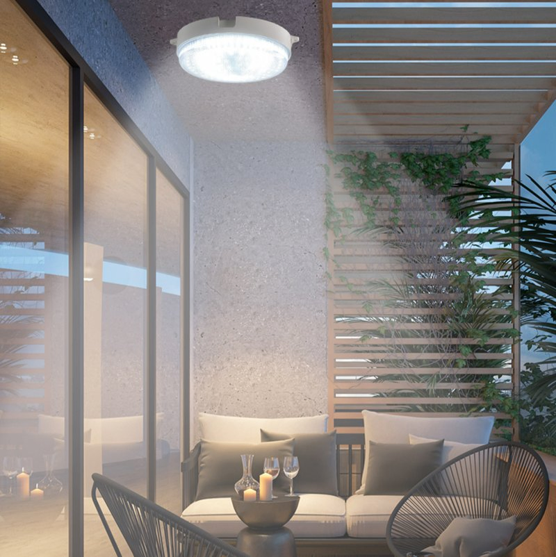 Energy-Saving Solar Ceiling Light for Garage Spaces with 1000lm Lumen Output & Motion Sensor Function