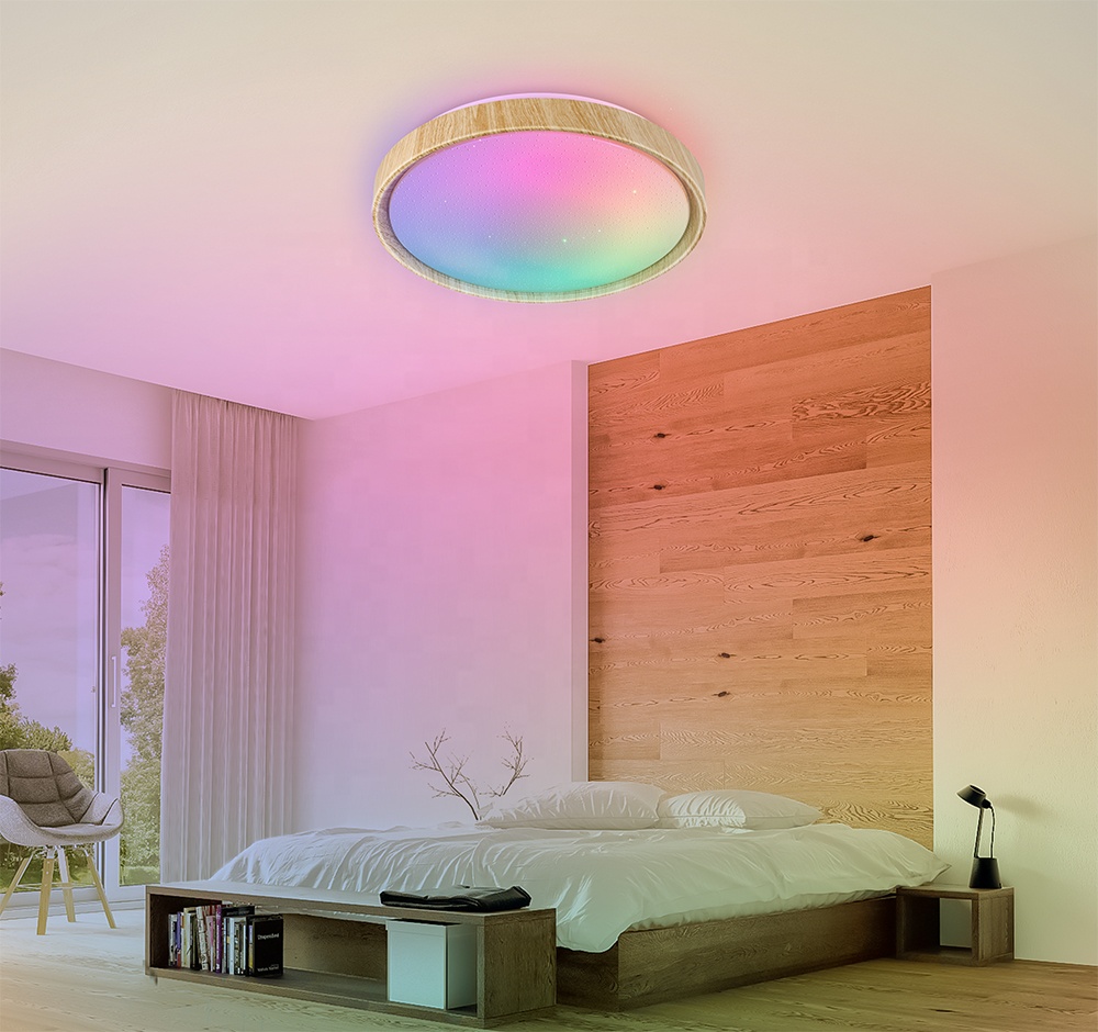 Top Selling TUYA WIFI 48W Smart LED Ceiling Light with Remote Control Dimmable &amp; RGB for Bedroom