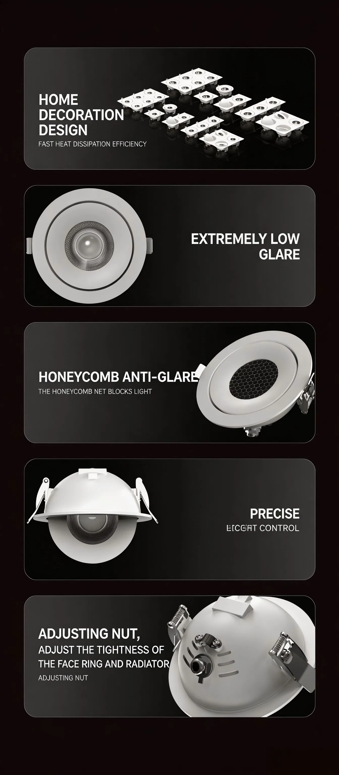 Elegant COB Spotlight Ultra-Thin Aluminum Recessed Lighting for Homes