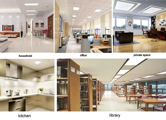 Modern kitchen application showcasing recessed LED panel lights