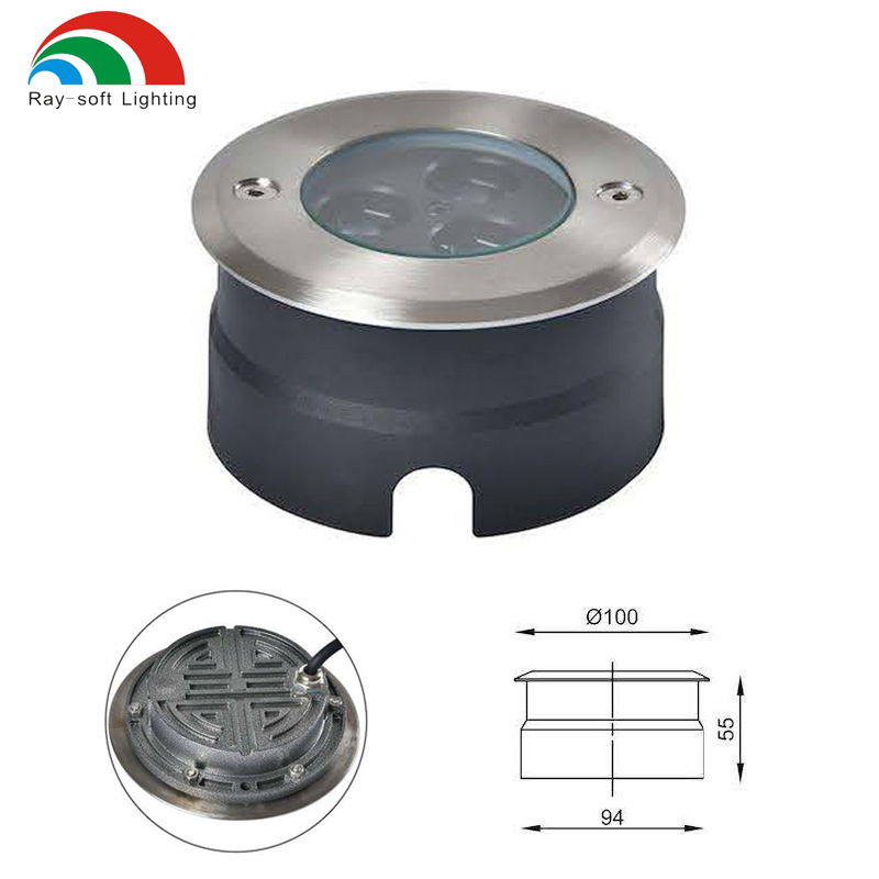 Recessed Ultra-Thin LED Ground Light Outdoor Waterproof Park Square Step Lawn Courtyard Inground Lighting