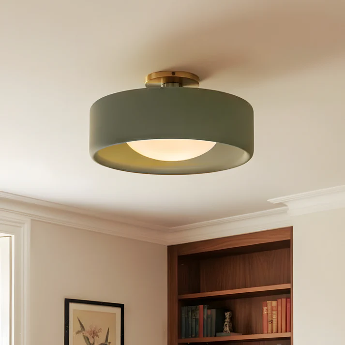 Simig Lighting Minimalist Anders Porcelain Semi-Flush Mount Aura Modern Ceiling Light