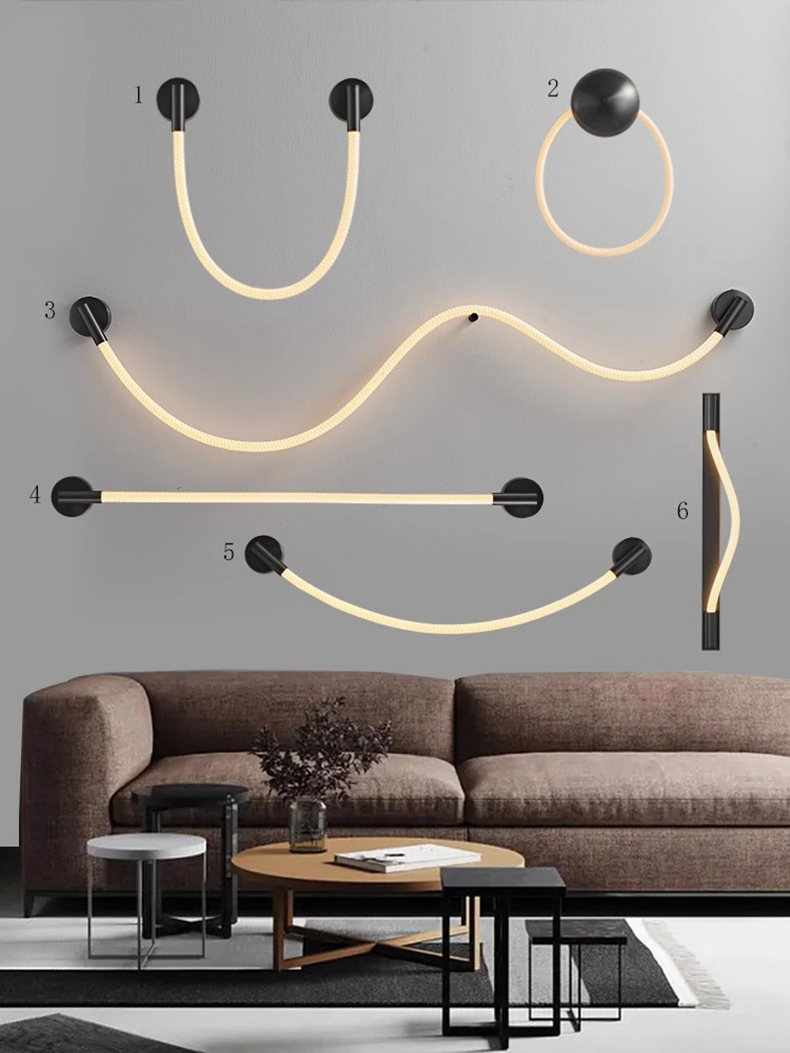 Modern Sense of Science and Technology Minimalist Fashion Line Science and Technology Sense Living Room LED Decoration Ceiling Floor Lamp
