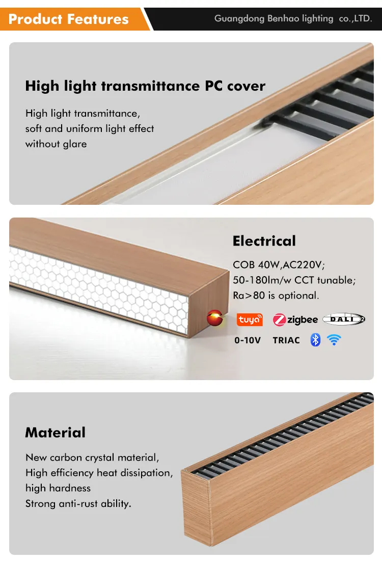 Ultra-Thin 40W Recessed LED Light Bar for Home Lighting & Commercial Use, 1200mm