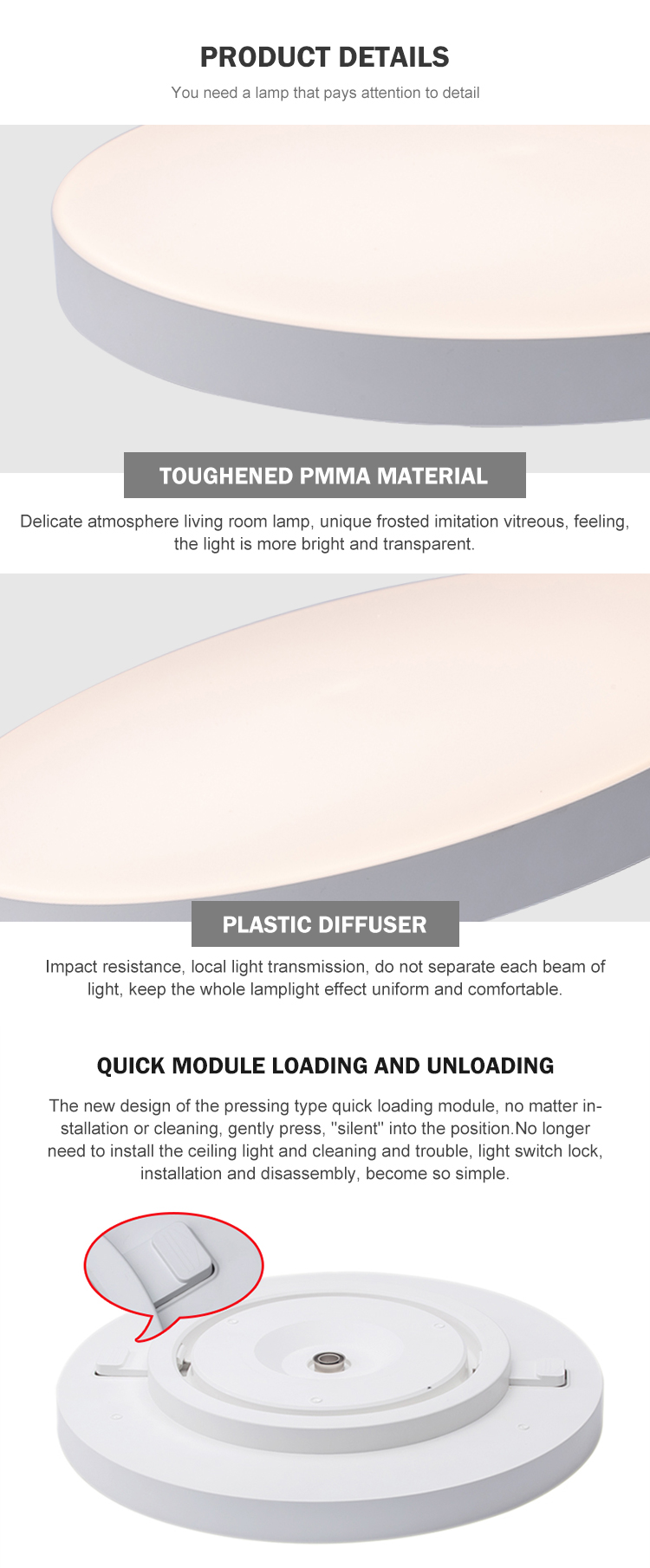 Customized Living Room Bedroom Dimmable Lighting Detail 6
