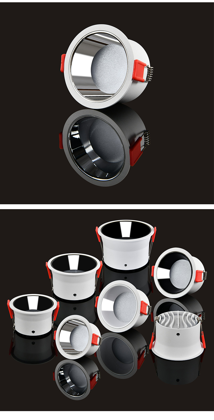 Embedded Ceiling Led SMD Spot Down Light 3000K 4000K 6000K Deep Cup Antiglare Recessed Downlight Aluminum Round Led Downlights