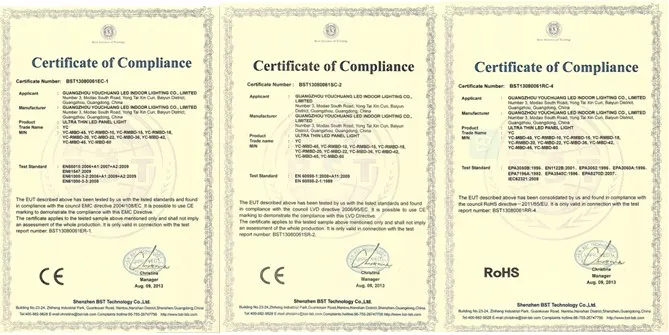 CE and RoHS Certifications