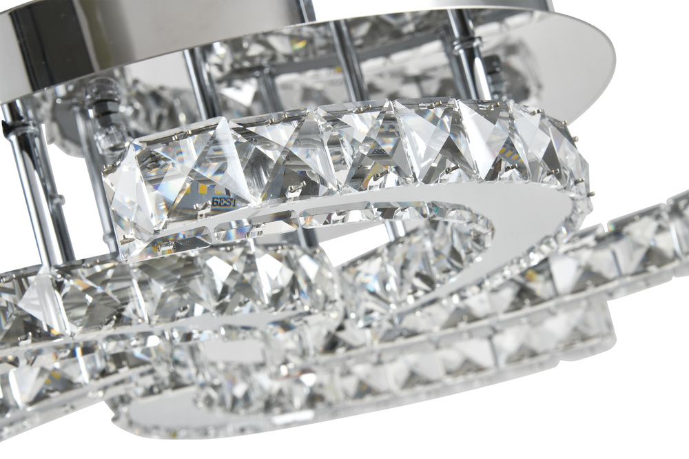 Modern Crystal Ceiling Light Fixtures Metal 5 Arms Led Flush Mount Ceiling Light Lamp for Dining Room Living Room Bedroom