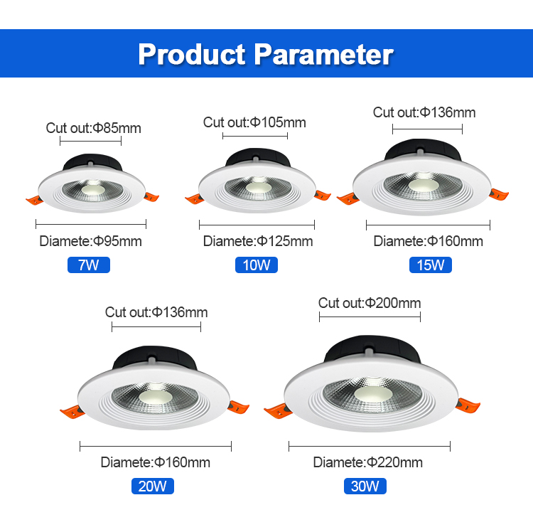 Circular Ceiling Spot Down Lamp Round Recessed Spot Lights Downlight