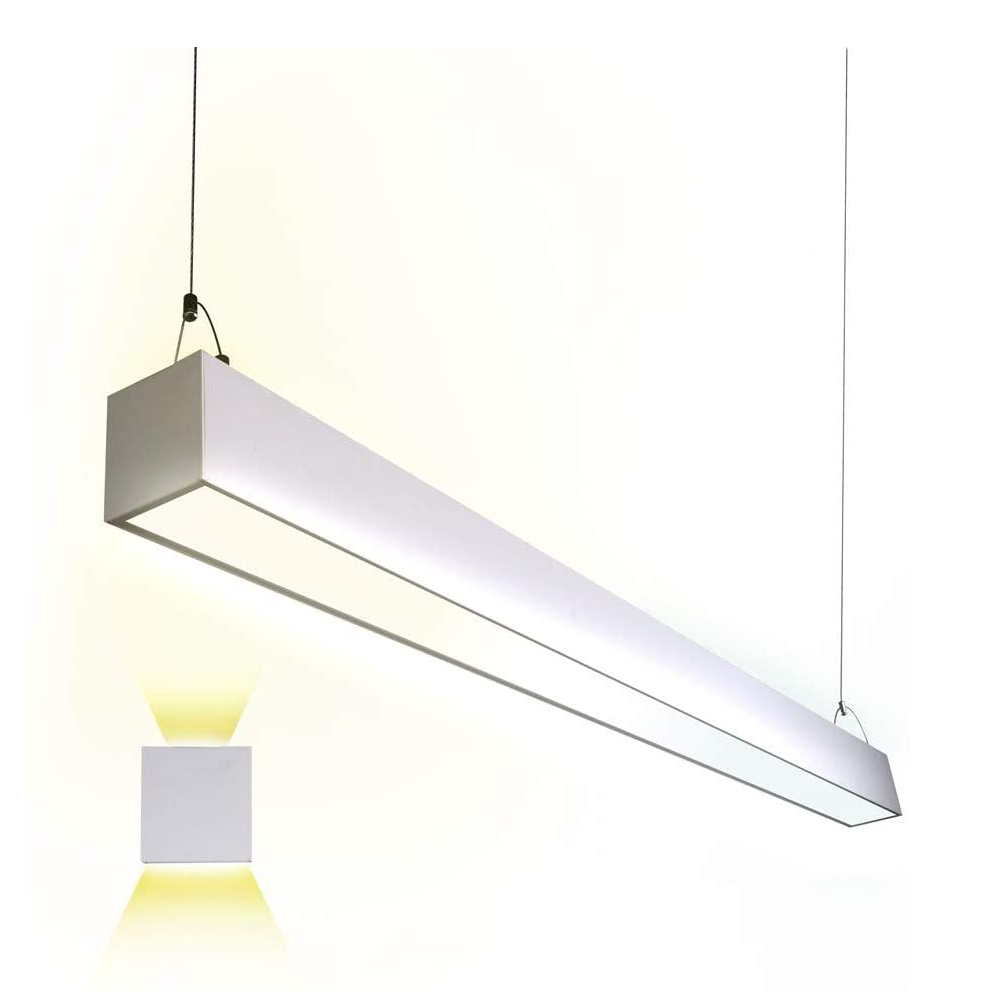 Dimmable Led Linear Pendant Strip Light Linkable Suspension Architectural Lighting Decorate Fixture Office Hanging Ceiling Light