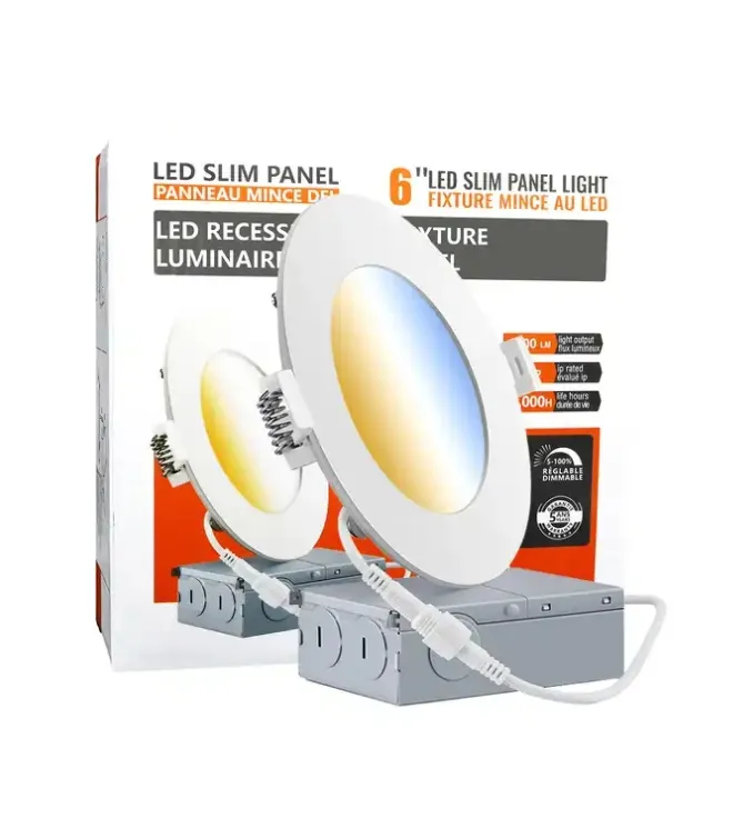 Us Warehouse Ultra Thin Dimmable and Changeable 5CCT 4" 9W 6'' 12W LED Recessed Pot Lights