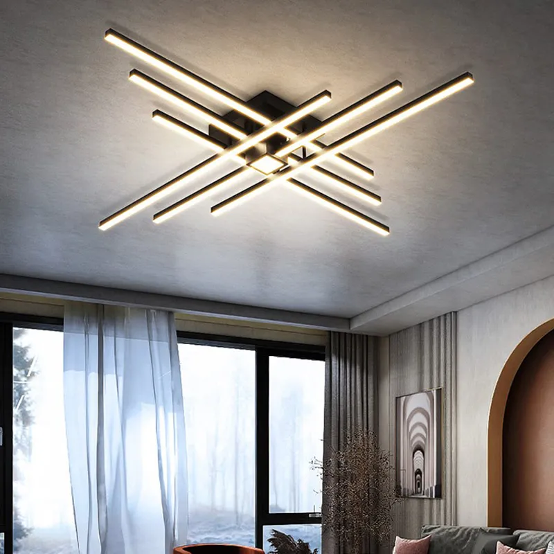 Modern Household Lamps Atmospheric LED Ceiling Lamp Minimalist Linear Chndelier (WH-MA-192)