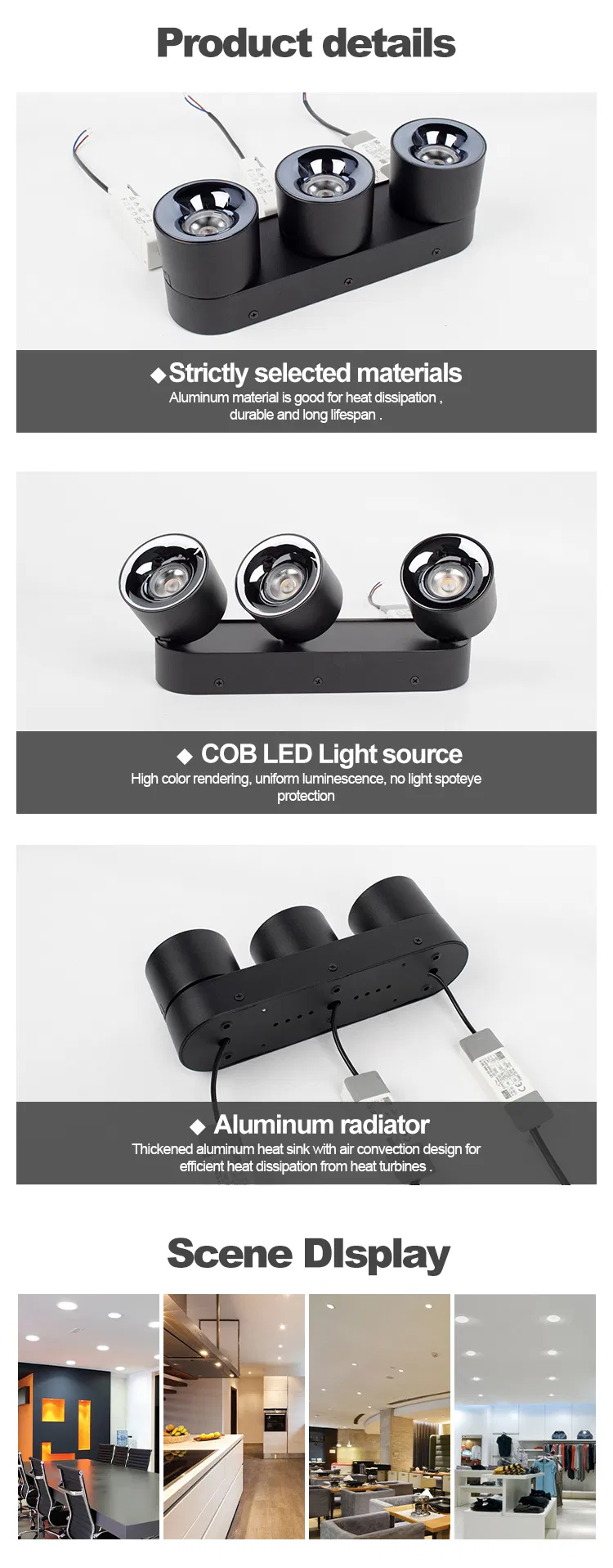Recessed Rotatable LED Gimbal Downlight Indoor LED Ceiling Spotlight