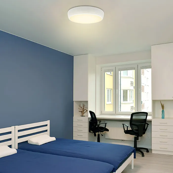 12watt Oval White LED Outdoor Ceiling Lamp with Motion Sensor Natural Light 4000K