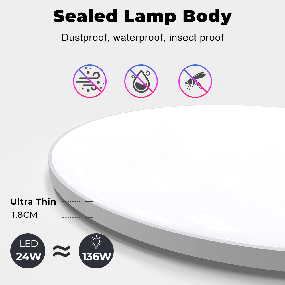 Tuya Smart WiFi RGB LED Ceiling Light 24W Dimmable Remote Control Smart Life Alexa Google Home Ceiling Lamp
