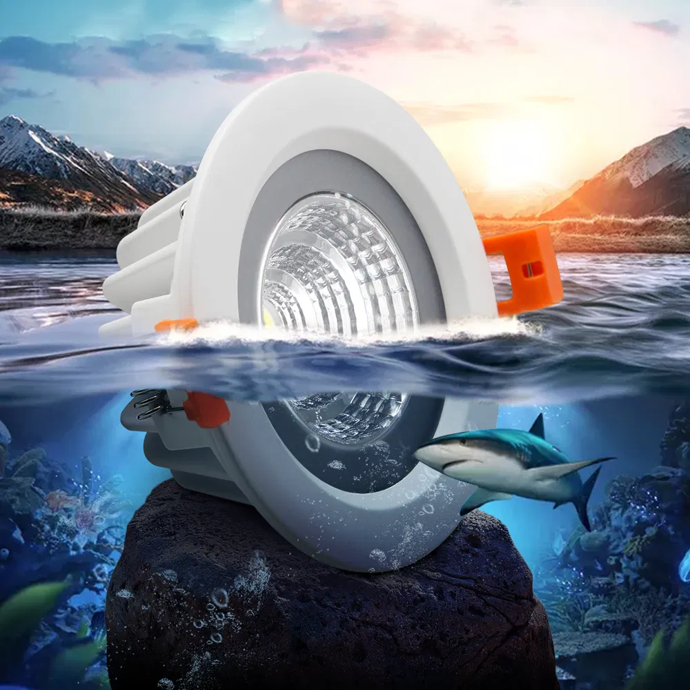 Waterproof LED Downlights 5W 7W 9W 12W 15W Round Anti-Fog Spot Lights Toilet Sauna Bathroom IP65 COB Recessed LED Downlight