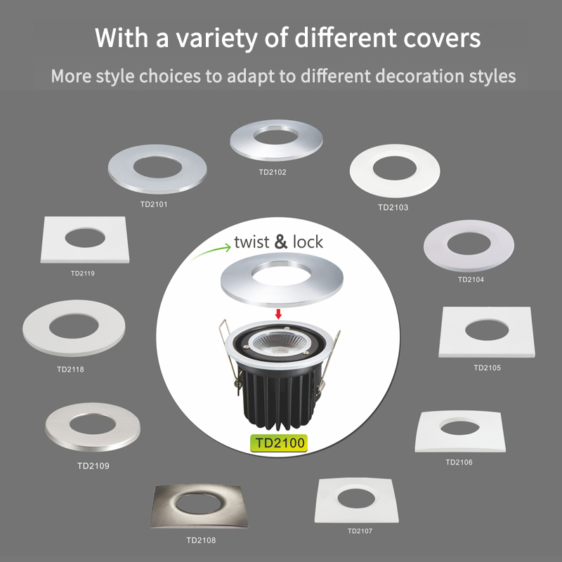 TOSEO Customized IP65 Anti Glare Fire-rated 11W COB WIFI Dimming Hotel Recessed Die Cast Downlight