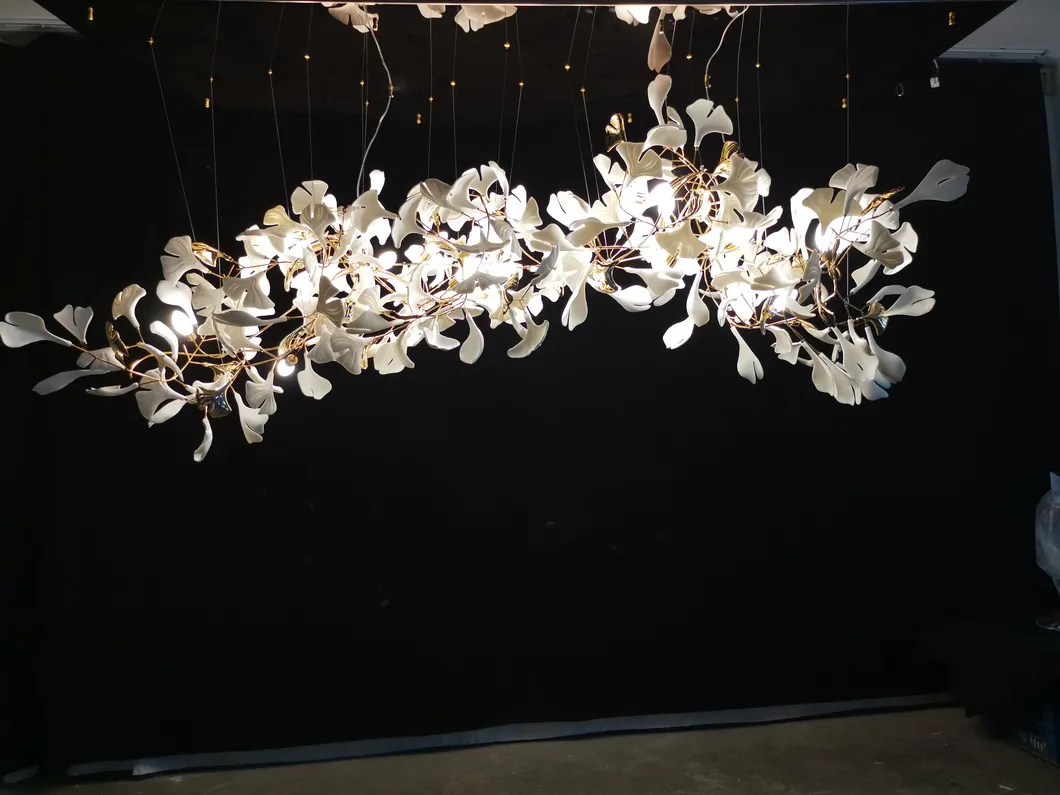 Modern Wood Bead Ceiling Lamp Organic Minimalist Design