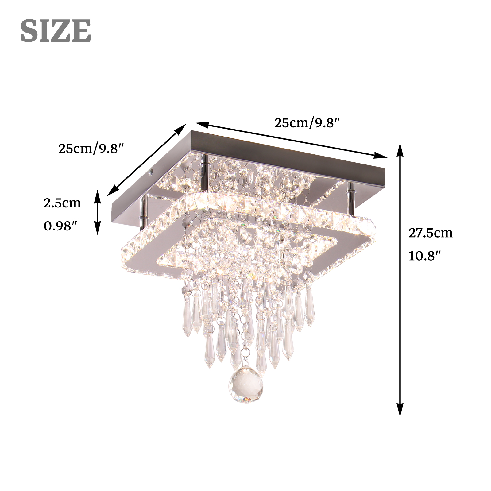 Decor Chandelier Ceiling Lights Smart for Home Kitchen or Living Room K9 Crystal Luxury LED Lamp