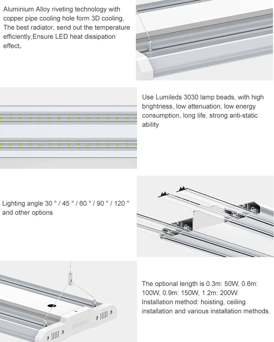 Premium 2X4 Feet 100W 200W LED Linear High Bay Light for Gym Warehouse