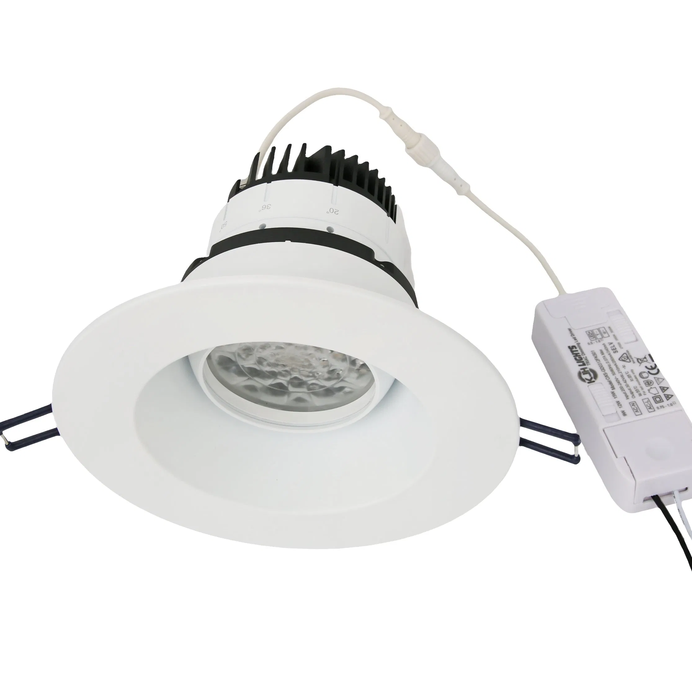LED COB Lighting 5CCT 12W 15W 18W Adjustable Recessed Ceiling Light Dimmable LED Downlight Directional Round Gimbal Smart Rgbcw Low Glare CRI90+ Factory Price