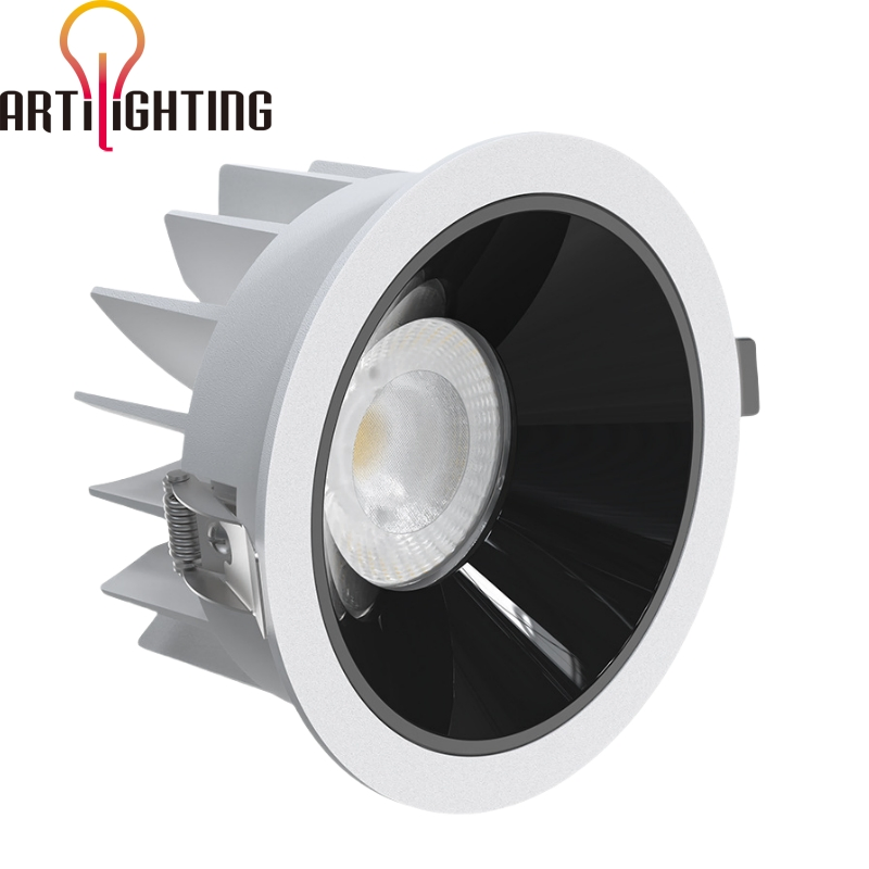 Modern LED COB Ceiling Light Recessed Aluminum Waterproof IP65 Anti-Glare Round Downlight for Kitchen &amp; Bathroom