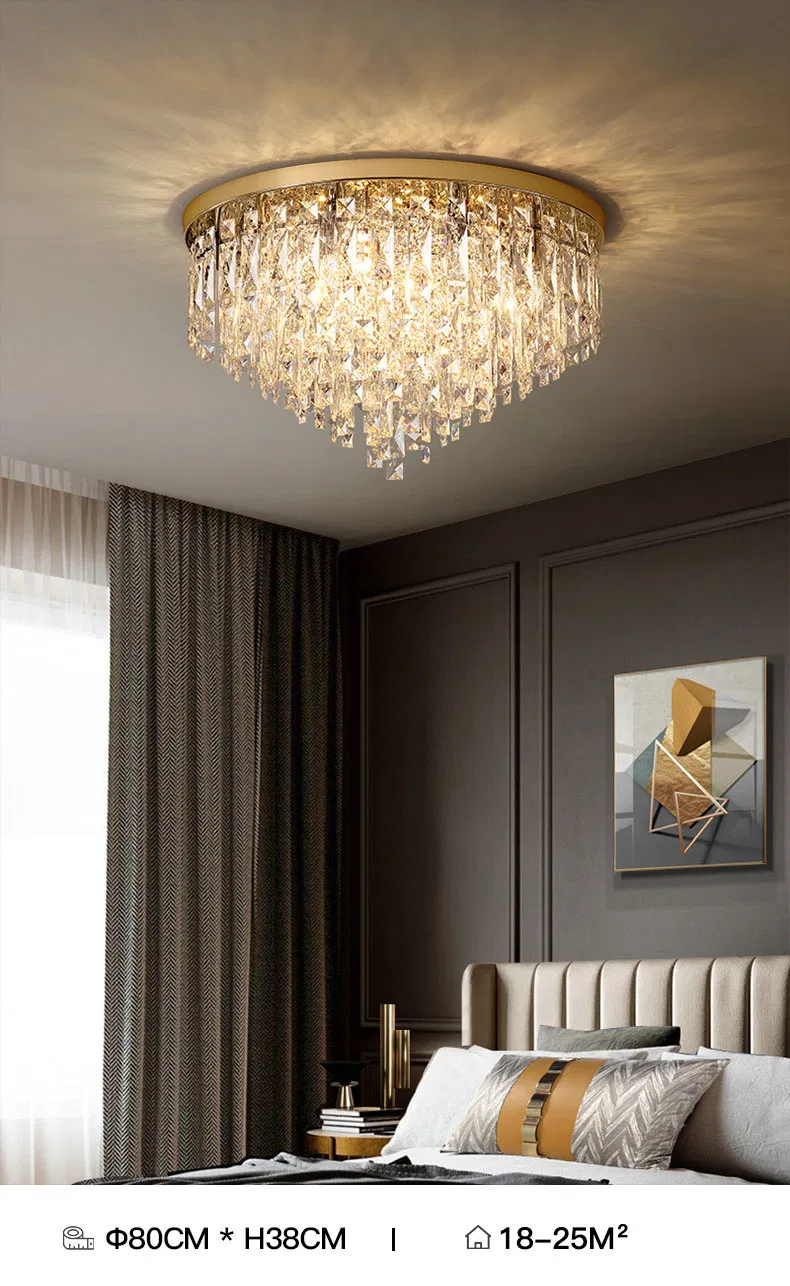 Modern Minimalist Crystal Lamp LED Bedroom Luxury Crystal Ceiling Lamp Detail 2