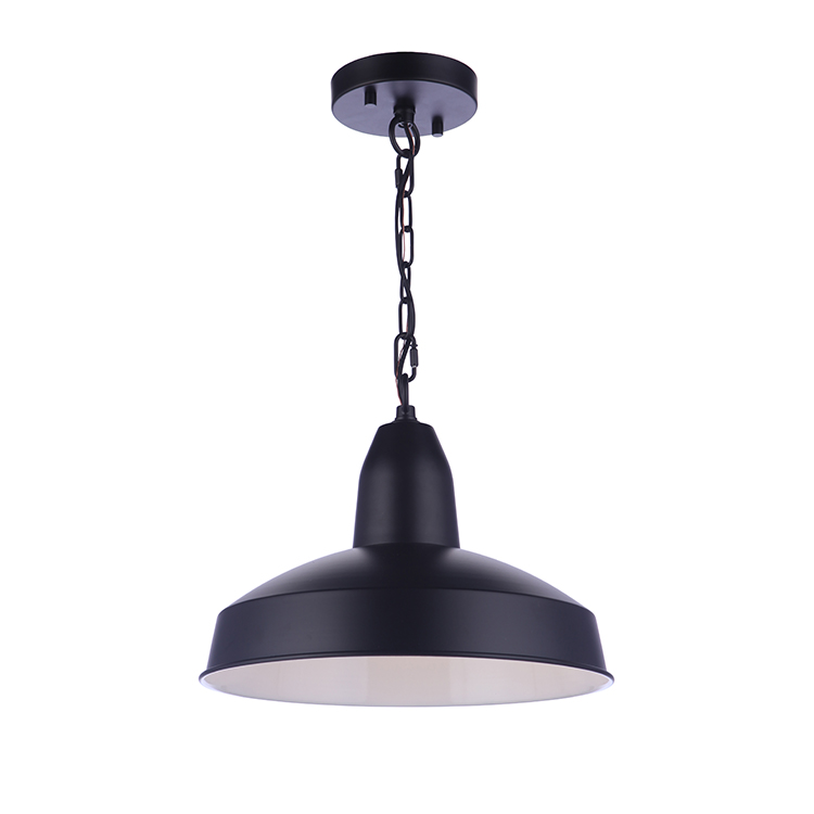 Semi Flush Mount Ceiling Light Black Finish Metal Lampshade Outdoor Waterproof Courtyard Light for Home Indoor Room