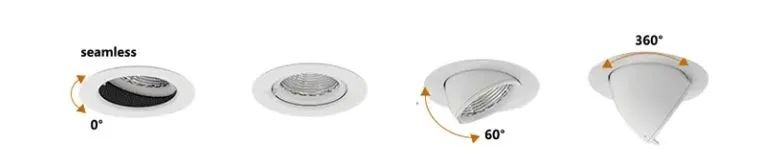 COB LED Gimbal Adjustable Recessed Downlight Warm White 20W 25W 30W 35W Trunk Light for Retail/Shop Aluminum Body with IP44 Rating