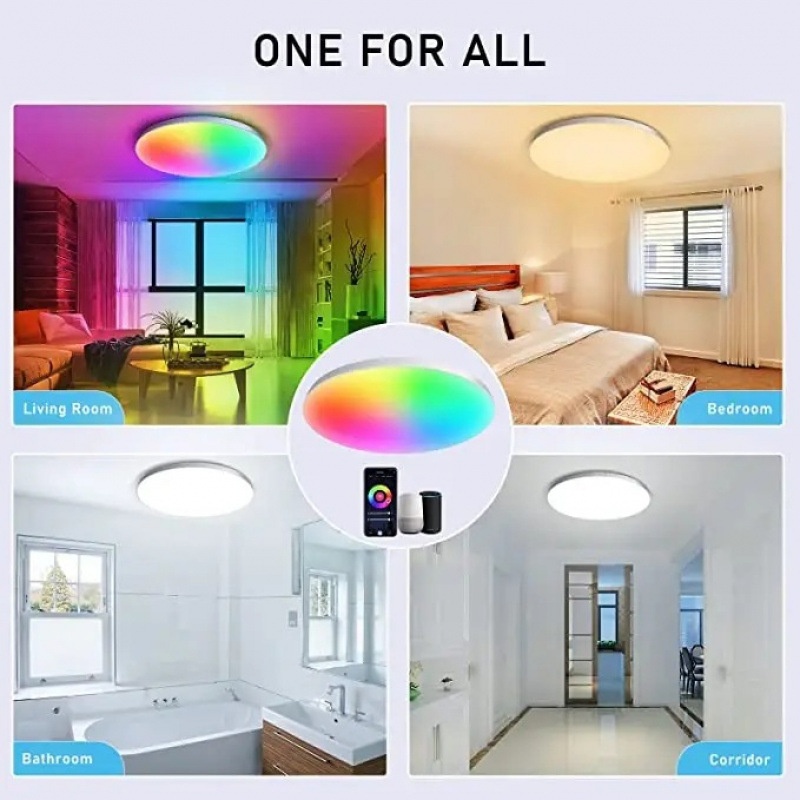 Modern Acrylic Tuya Smart RGBCW Ceiling Light Amazon App Voice Control Wifi LED for Bedroom &amp; Living Room