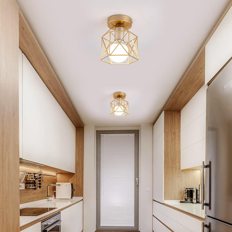 Nordic Wrought Iron Ceiling Lights Modern Minimalist Foyer Lights Balcony Lamps