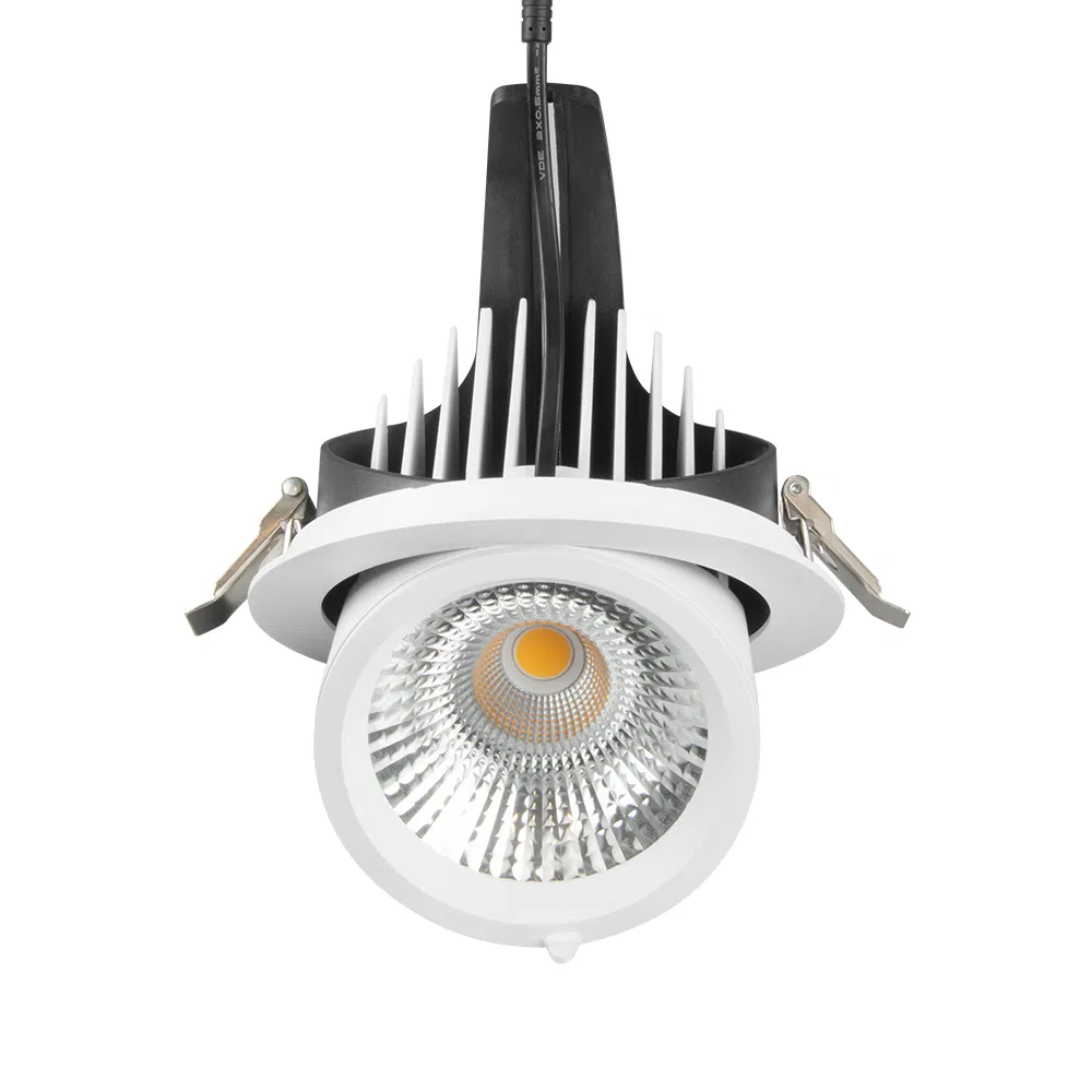 Anti Glare Flicker Free Recessed COB 30W LED Gimbal Downlight