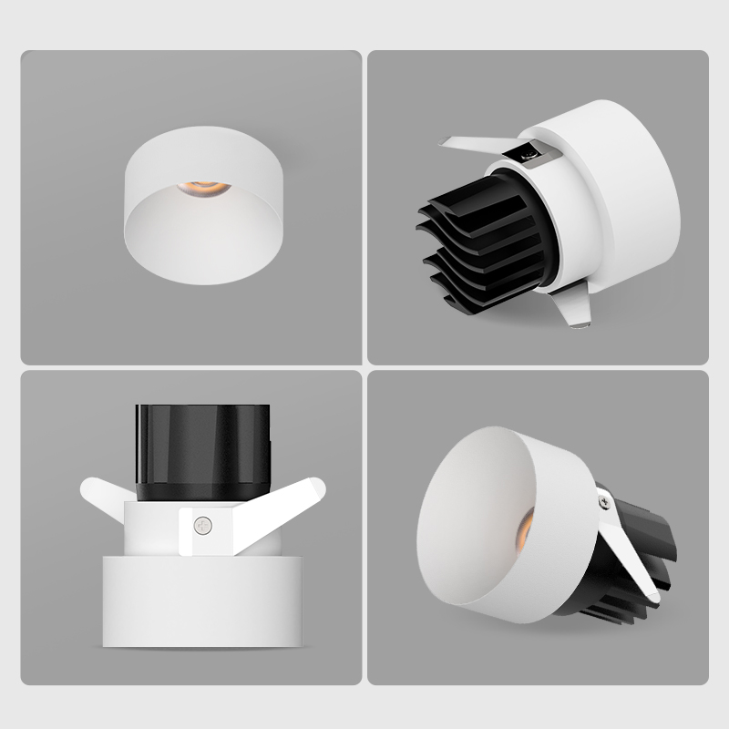 XRZLux 10W Dimmable LED Downlight Semi-Flush Surface Recessed Trimless COB Aluminum Ceiling Spot Light Modern Anti-Glare Design