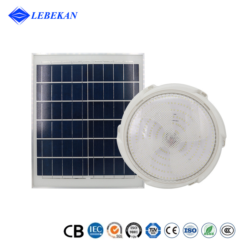 60W Solar Ceiling Light with PIR Motion Sensor, Dusk to Dawn Auto on/off, for Outdoor Indoor Porch Garage Garden