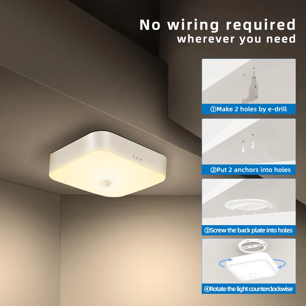 Motion Sensor Rechargeable LED Ceiling Light for Stair