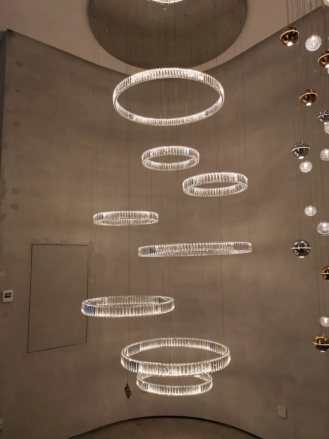 Modern Wood Bead Ceiling Lamp Organic Minimalist Design
