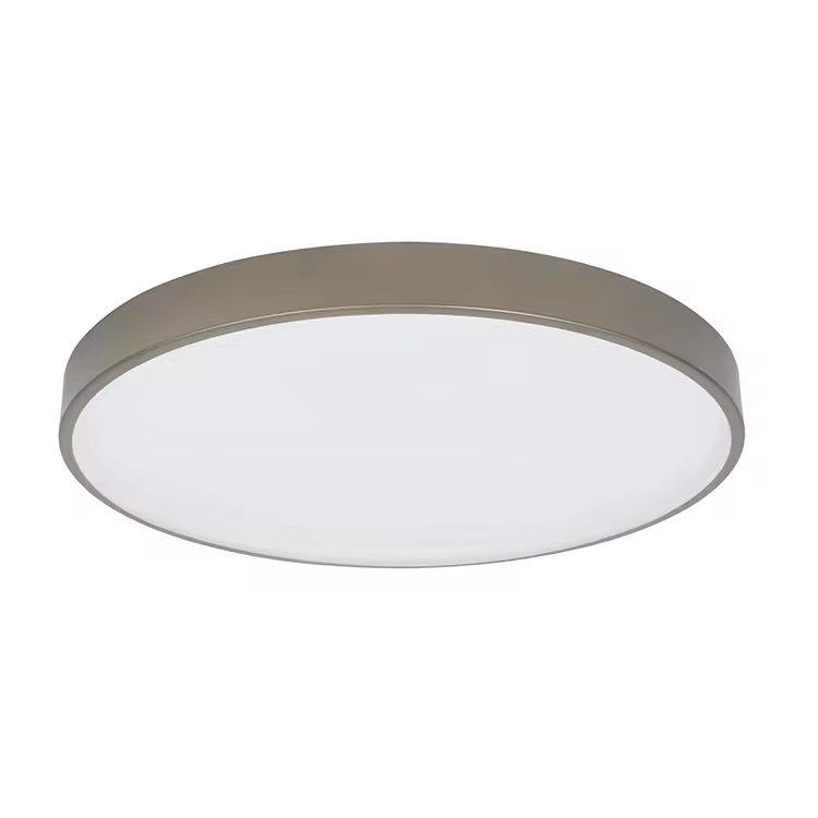 Simple Living Room Dining Room Bedroom Brushed Nickel Semi Flush Mount Light Ceiling Lamp