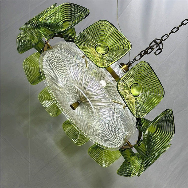 Murano Glass Chandelier Pendant Lamp Modern Decorative Lighting 3000K CCT Industrial French Minimalist Ceiling Hanging Lamp
