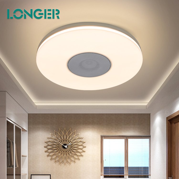 Led Ceiling Lamp Tuya App Remote Control Dimmable Led Music Ceiling Light Rgb for Night Club 10 PVC Ce White Contemporary 80 70