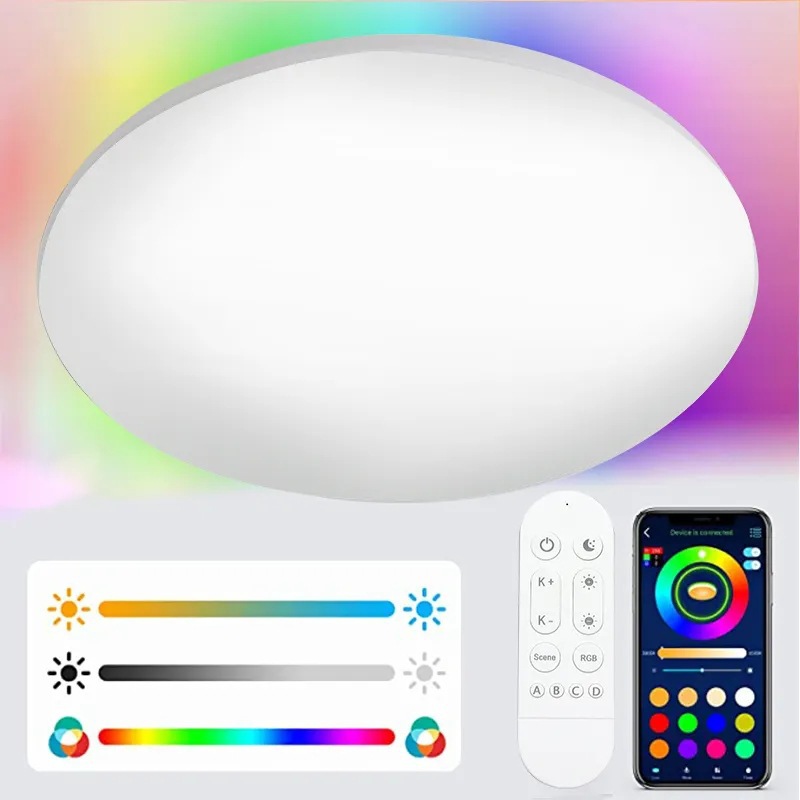 Modern Acrylic Tuya Smart RGBCW Ceiling Light Amazon App Voice Control Wifi LED for Bedroom &amp; Living Room